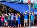 SINGAPORE Ã¢â¬â 26 DEC 2019 Ã¢â¬â Crowd of onlookers in the Central Business District CBD watch the Ã¢â¬Åring of fireÃ¢â¬Â solar